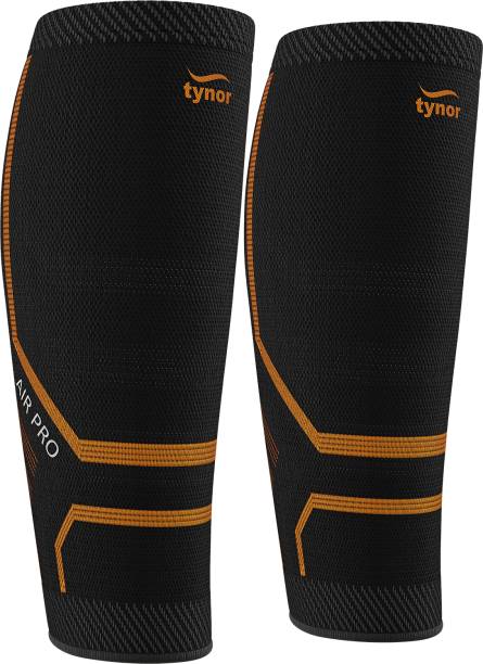 TYNOR Calf and Shin Support Air Pro, Black & Orange, Medium, 1 Unit Knee Support