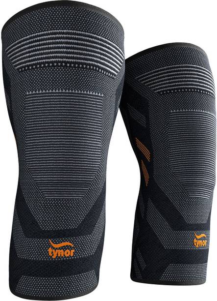 TYNOR Knee Cap Air Pro, Black & Orange, Large, 1 Pair Knee Support