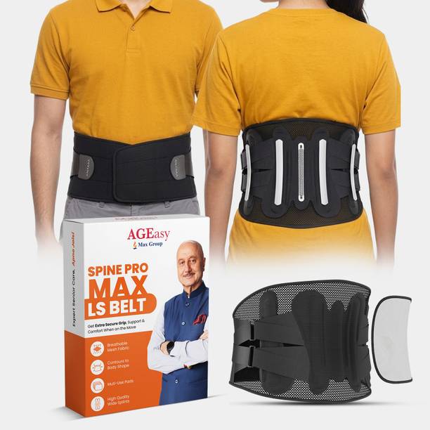 AGEasy Spine Pro Max Belt 3 Interchangeable Pads | LS Belt with hot/cold therapy Back / Lumbar Support