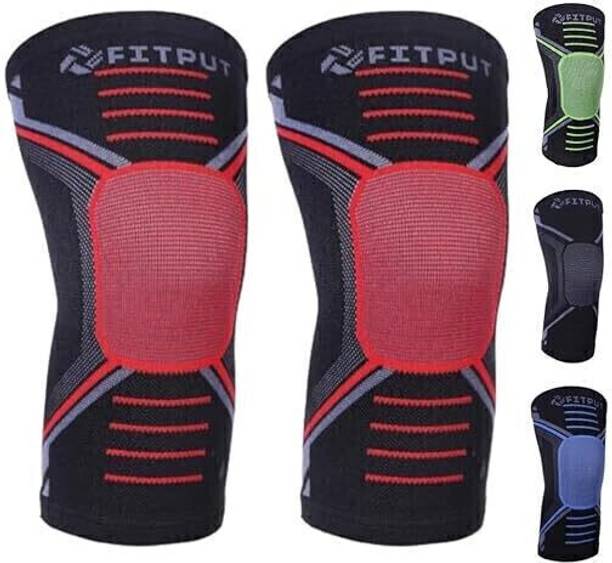 FITPUT Knee Support For Men| Inner Cotton Lining For Skin Comfort 4-Way Stretch Knee Support