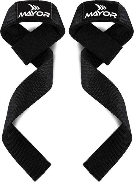 मेयर PowerGrip Weight Lifting Straps Soft Padded Wrist Wrap Wrist Support for Gym रिस्ट सपोर्ट