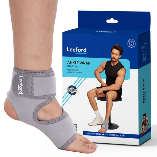 Leeford Neoprene Ankle Wrap | Support & Stabilize Ankle | 4-Way Stretch | Universal Size Ankle Support