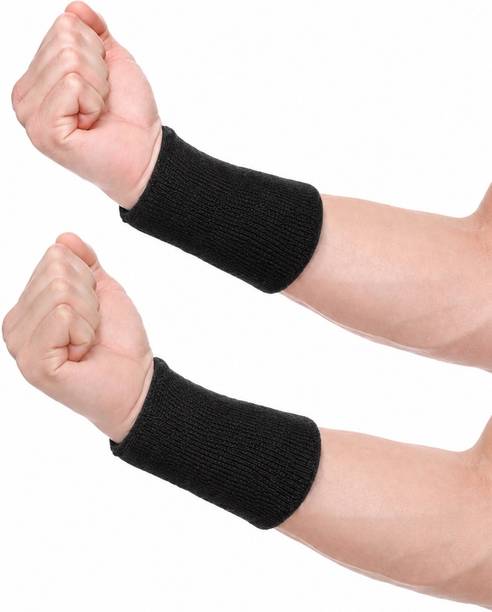 Glitter Wrist Support Sweat Band for Gym, Cricket, Running & Sports (Black, Free Size) Wrist Support