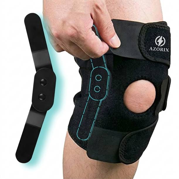 AZORIX Hinged Knee Brace Support for High Impact Sports, Workouts and Joint Stability Knee Support