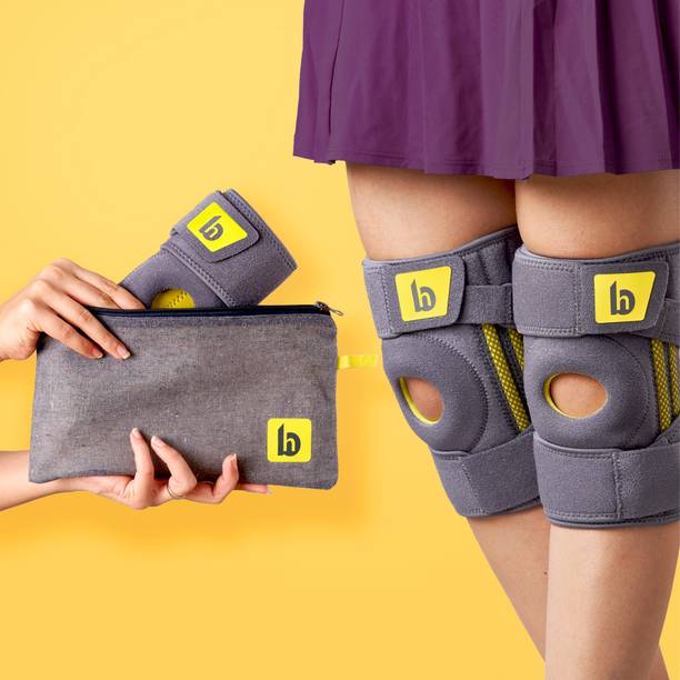 betterhood 4-Strap Knee Brace with Stabilizers for Pain & Injury Recovery, Pack of 2 Knee Support