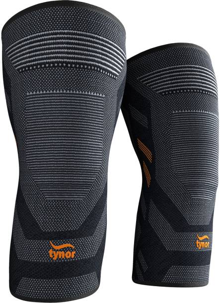 TYNOR Knee Cap Air Pro, Black & Orange, Medium, Pack of 2 Knee Support
