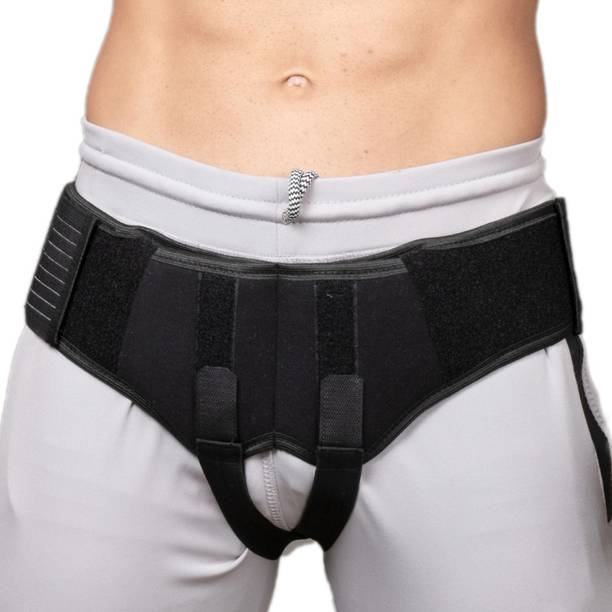 HULARA Inguinal Hernia Support Truss Brace Belt with Removable Pressure Pads-S Back / Lumbar Support