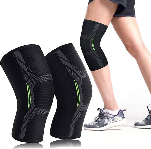 GymWar 2 Pcs Knee Support Brace for Men & Women, Knee Compression Sleeve for Running Knee Support