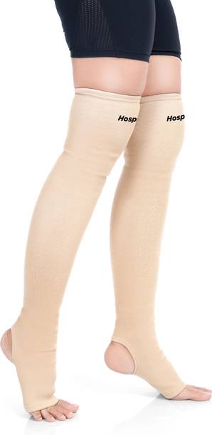HOSPIKART Varicose Veins Compression Stockings Above Knee for Men & Women (XL, 1 Pair) Knee Support