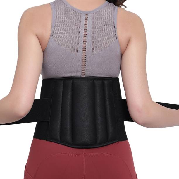 HEAREAL HEALTH CARE Lumbar Sacral (LS) Waist Belt for Men/Women Back Pain Relief, Slip-Disc (BLACK) Back / Lumbar Support