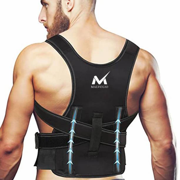 MALVOLIO Premium Posture Corrector Belt For Back & Abdominal Pain Abdomen Support (Black) Posture Corrector