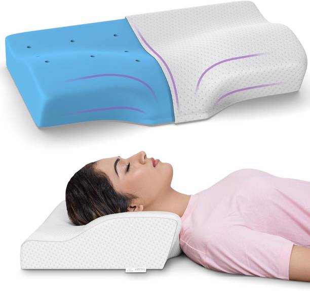 MY ARMOR Cool Gel 100% Memory Foam Contour Cervical Pillow With Outer Cover - Cervical Pillow