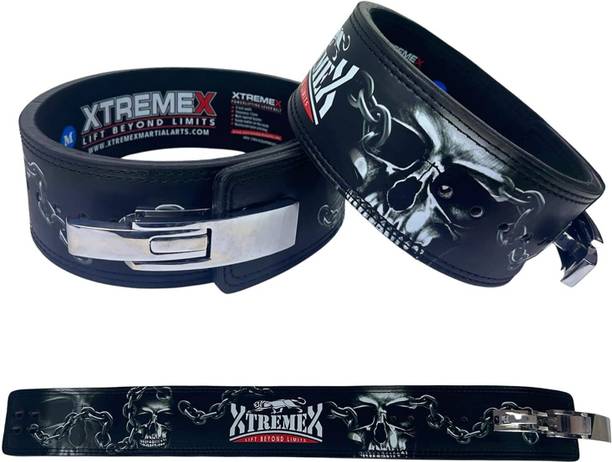 XtremeX 13mm Weightlifting Iron Skull Lever Belt with Buckle for Men and Women (L) Weight Lifting Belt