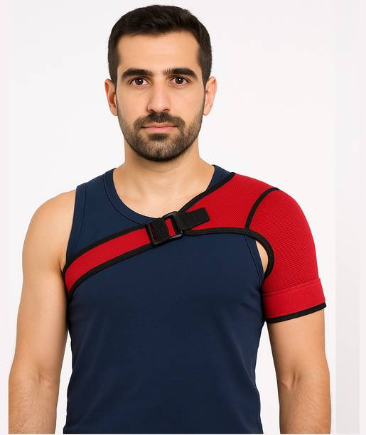 EMERET Red Adjustable Shoulder Support Brace – Neoprene Shoulder Support