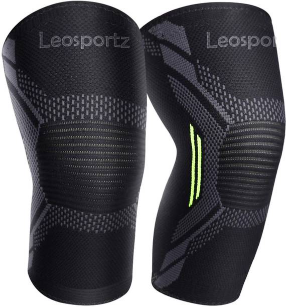 Leosportz 2 Pack Brace, Compression Sleeve Unisex, Running,Gym, Hiking Knee Support