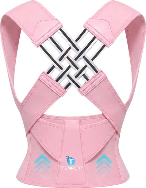 TENACT Pink Posture Corrector Belt for Women Breathable Back Brace Spine Support Strap Posture Corrector