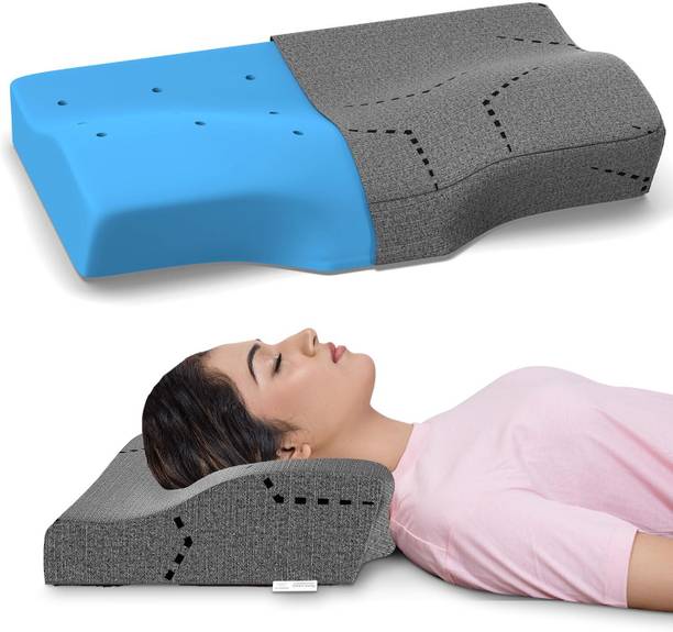 MY ARMOR Cool Gel Memory Foam Cervical Pillow with Outer Cover, 18.5" x 11", Dual Height, Cervical Pillow