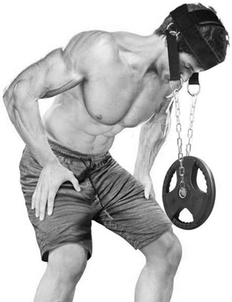 रेस Neck and Head Strengthening Weight Harness Adjustable Strap with Steel Chain वेट लिफ्टिंग बेल्ट