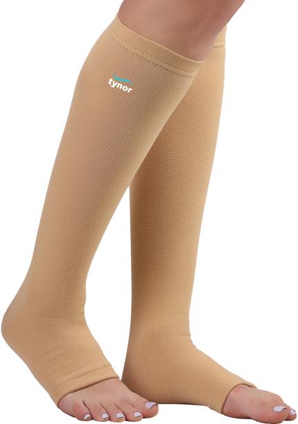 TYNOR Compression Stocking Below Knee Classic, Beige, Medium, 1 Pair Knee Support