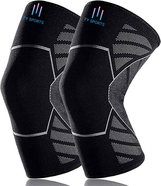 FY Sports 2 Pack Knee Cap Sleeves for Knee Pain Relief for Women Men Knee Support for Gym Knee Support