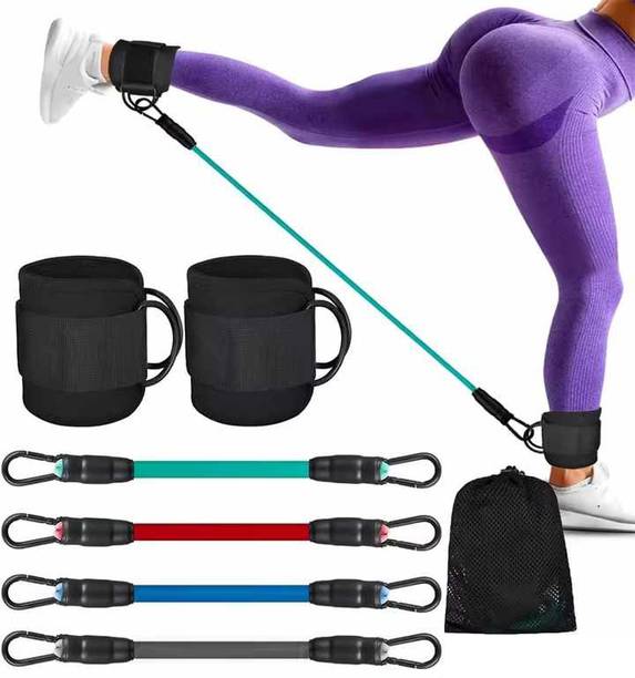 Leosportz Gym Ankle Straps for Cable Machines with 4 attachments Ankle Support