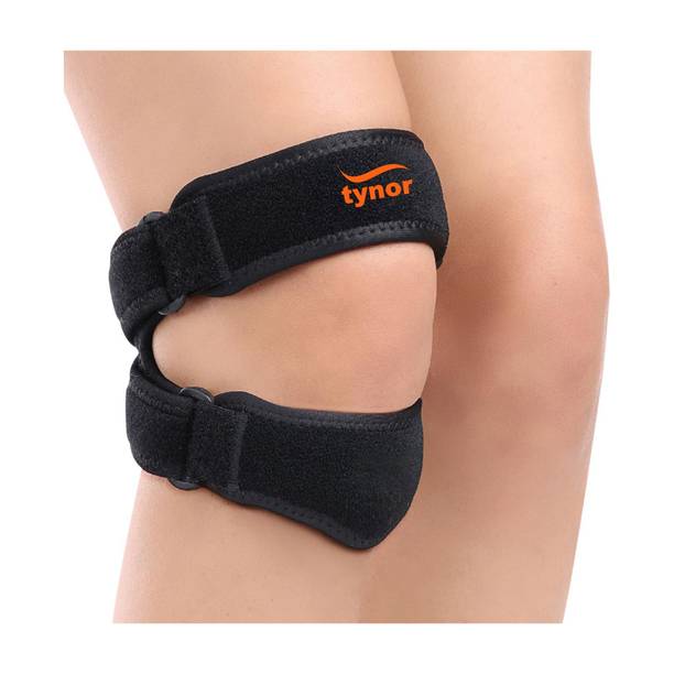 TYNOR Dual Patellar Knee Support, Black, Universal, 1 Unit Knee Support