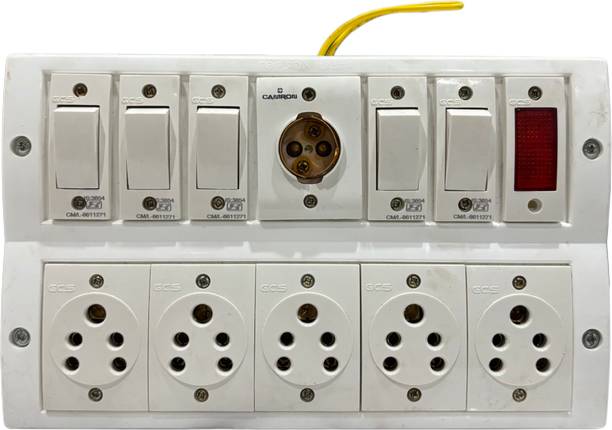 SS TRADER 12 Way Heavy Combined Board 5 Switch 1 Indicator 1 Holder Completely Connection 5  Socket Extension Boards