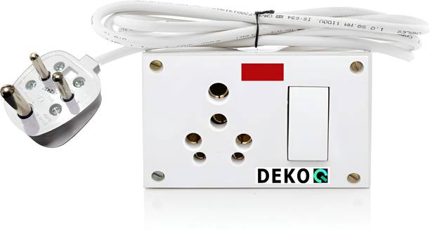 DEKOQ 1 Universal Socket and 1 Switch 16Amp Power Extension Board 240 Volts, 1  Socket Extension Boards