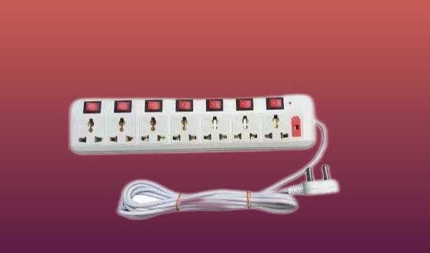 D-DEVOX EXT-107 Switch Universal Surge Protector With 7 Socket 7 switch 7  Socket Extension Boards