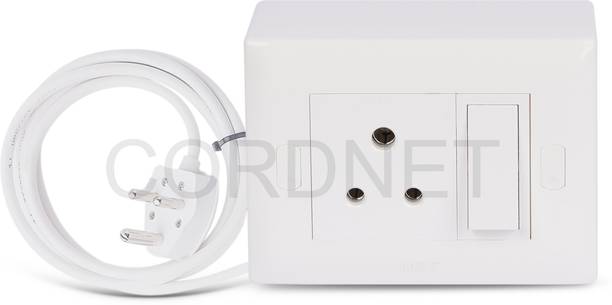 Cordnet Premium Modular Extension With 1 Socket and 1 Switch With Three Core Wire 1  Socket Extension Boards