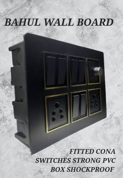 BAHUL Modular Wall Switch Board Pre Wired PVC Plate with Socket Regulator 2  Socket Extension Boards