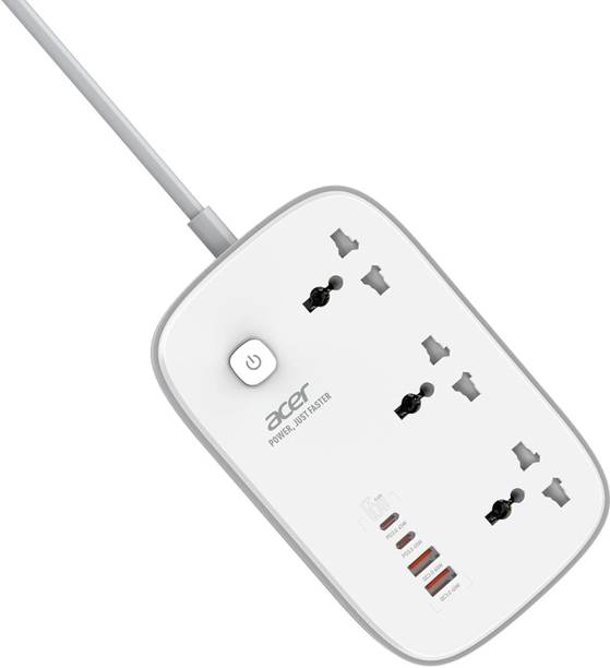 Acer PowerHub Core GaN,3 AC Outlets + 4 USB Ports (2 Type-C GaN PD 65W + 2 Type-A) 7  Socket Extension Boards