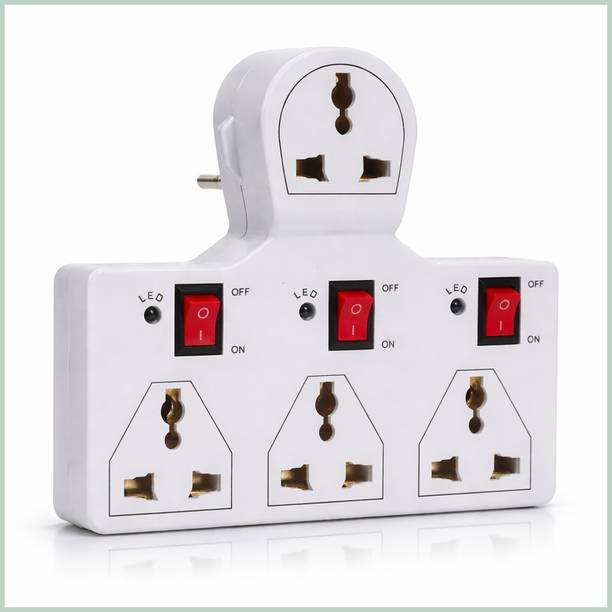 Naosucura 4 Socket Multi Plug Adapter with Switch LED Indicator Wall Mount Power Use 4  Socket Extension Boards