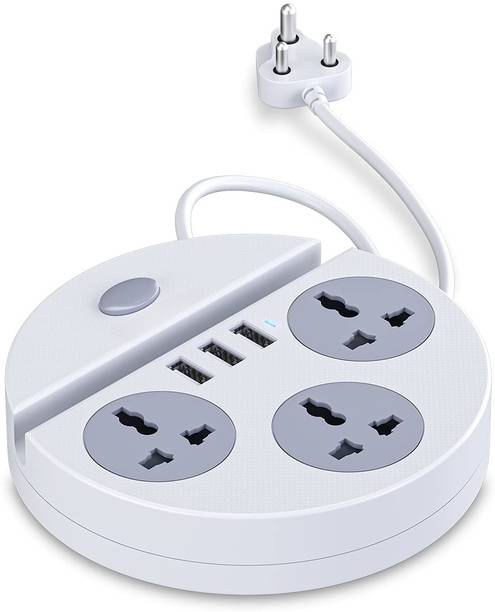 insignia decor Multi Socket USB Charger Power Plate 1500W with Mobile Holder 3USB Ports 6  Socket Extension Boards