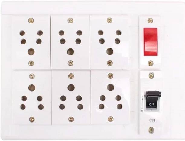 BAHUL 4 socket UNBREAKABLE SOCKET WITH MCB EXTENSTION 6  Socket Extension Boards