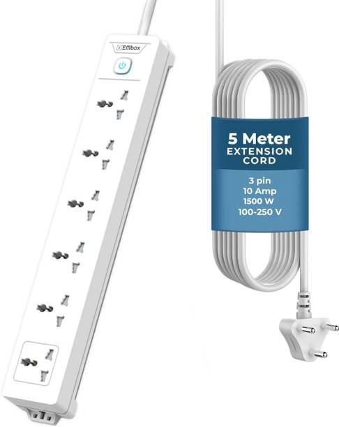 EMBox 10A Extension Board 6 way power strip 1500w Universal Sockets With Master Switch 6  Socket Extension Boards