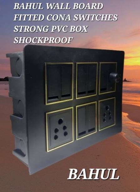 BAHUL Modular Wall Switch Board Pre Wired PVC Plate with Socket Regulator 2  Socket Extension Boards