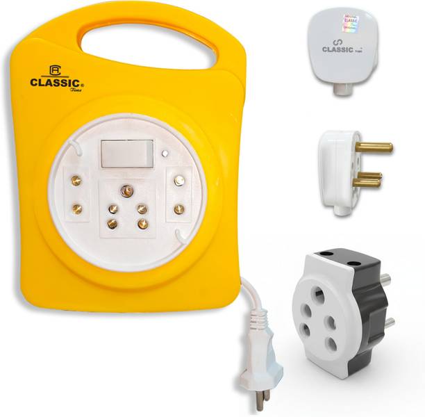 CLASSICTIME Combo Jigma 3.5 Yard Power Stirp With Free 3 Pin Plug or 1 multi-plug adapter 3  Socket Extension Boards