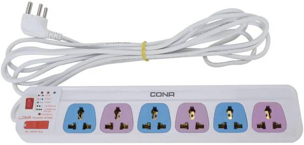 PM Cona Value Series 3291 Power Strip 4Mtr 6A (6*1) 6  Socket Extension Boards