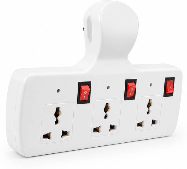 Tudoci 3 Socket Multi Plug Adapter with Individual Power Switches | 3 Pin Wall Plug 3  Socket Extension Boards