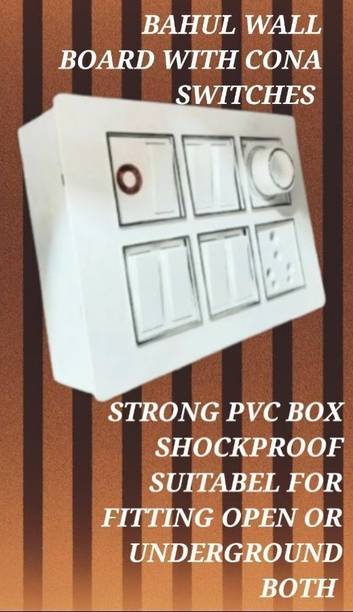 BAHUL Modular Wall Switch Board Pre Wired PVC Plate with Socket Regulator 1  Socket Extension Boards