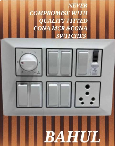 BAHUL Modular Wall Switch Board Pre Wired PVC Plate with Socket Regulator 1  Socket Extension Boards