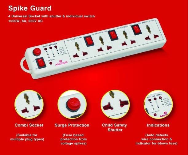 ANCHOR Spike Guard 4  Socket Extension Boards