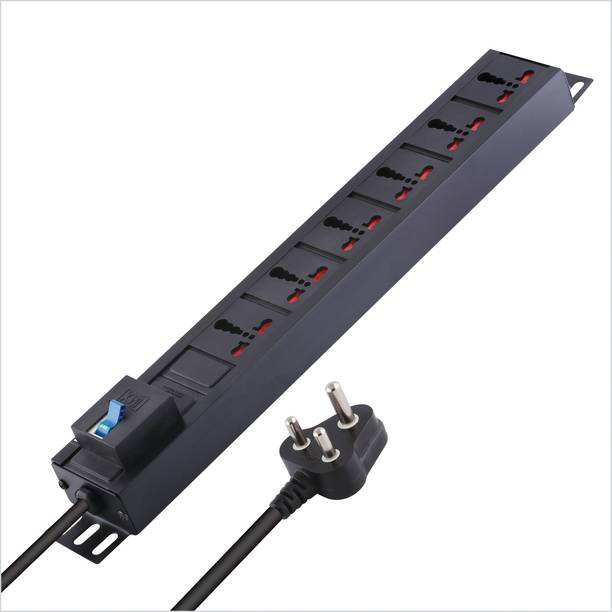 MX 6 Outlet Universal Power Strip 15 AMP. W / Single Pole MCB- MX-3411 5M 8  Socket Extension Boards