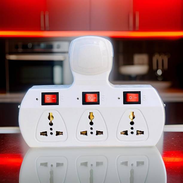 TOOLART Multi Plug Point Universal Socket 10 Amp with Individual Switches (cordless) vo 3  Socket Extension Boards