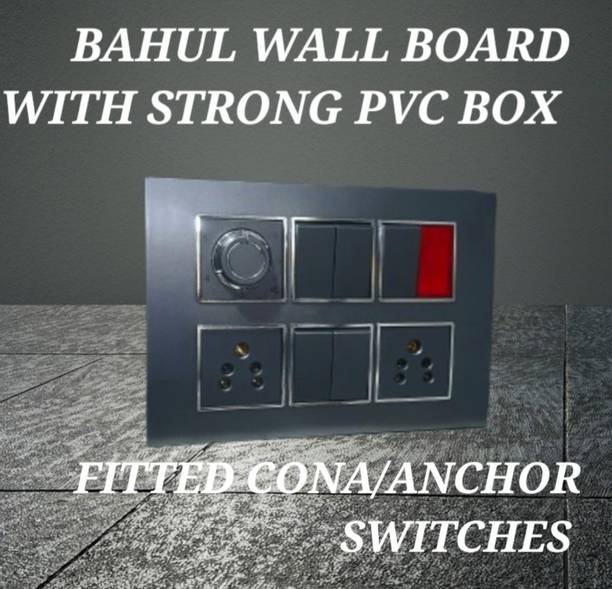 BAHUL Modular Wall Switch Board Pre Wired PVC Plate with Socket Regulator 2  Socket Extension Boards