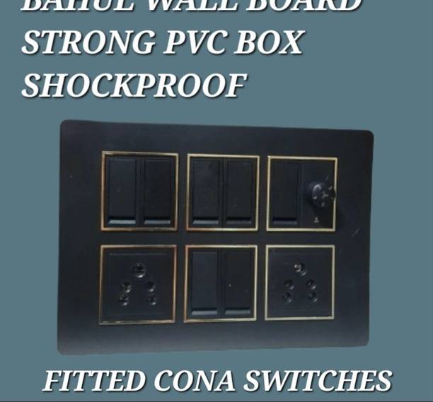BAHUL Modular Wall Switch Board Pre Wired PVC Plate with Socket Regulator 2  Socket Extension Boards