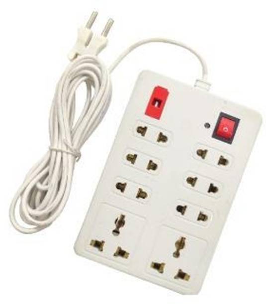 LifoDora bd65_ToolART_Extension Cord Board 6AMP with 8 Socket Extension Boards(White,2m) 8  Socket Extension Boards
