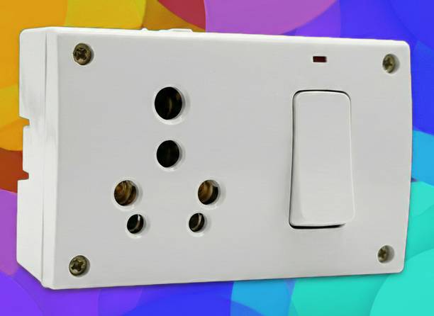 HexaGear 16A Power Switch Socket Box Heavy Duty for AC Fridge Microwave Oven Heater, 1 Socket Extension Boards