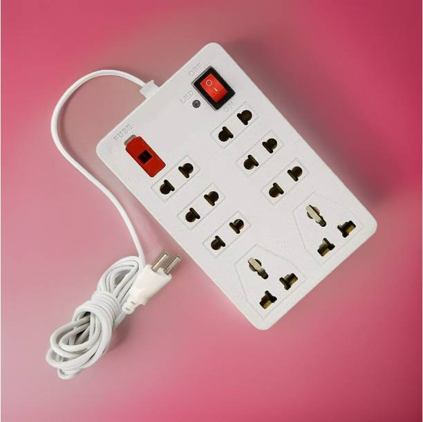 TOOLART 8 Socket Extension Board with Seperate 1 Switches, Max Current 6A 8 SocketNQ 8  Socket Extension Boards